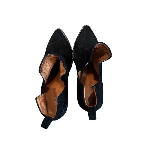 Jeffrey Campbell Optimum Black Oiled Suede Silver Studded Boots 8 Western Punk - Picture 5 of 9